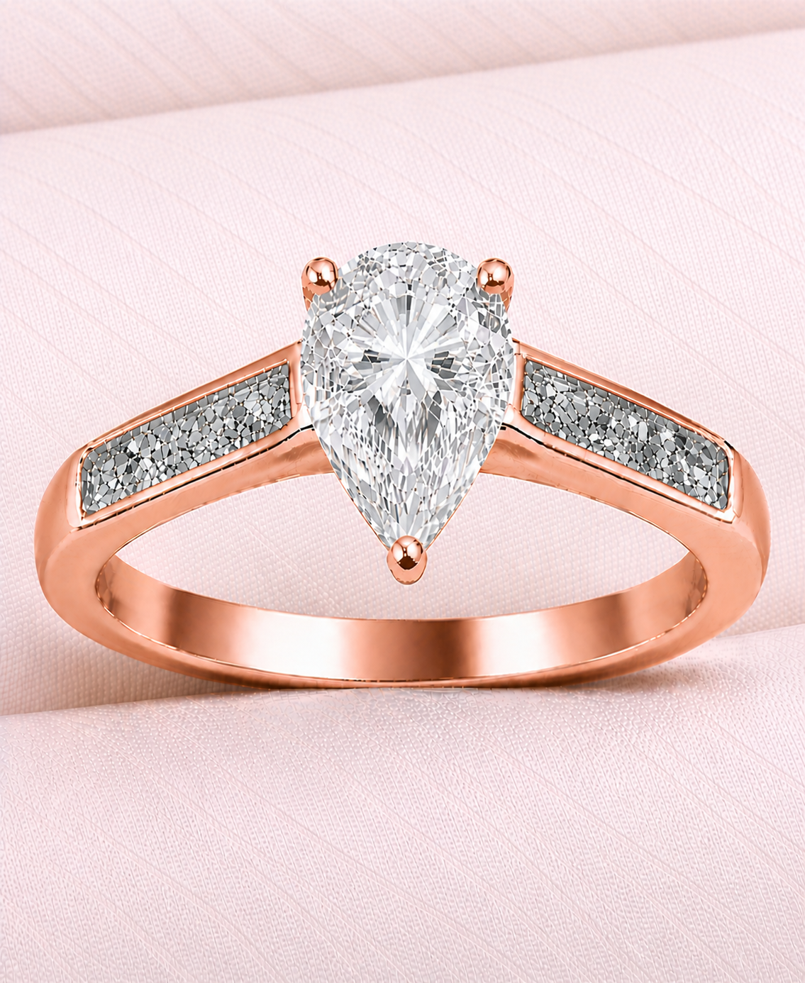 Moissanite Pear Ring