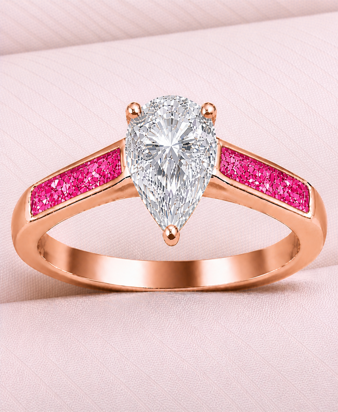 Moissanite Pear Ring