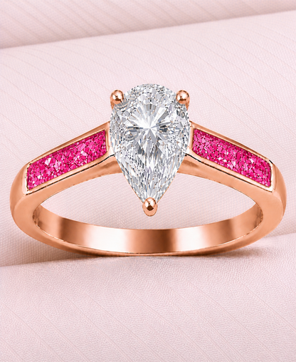 Moissanite Pear Ring