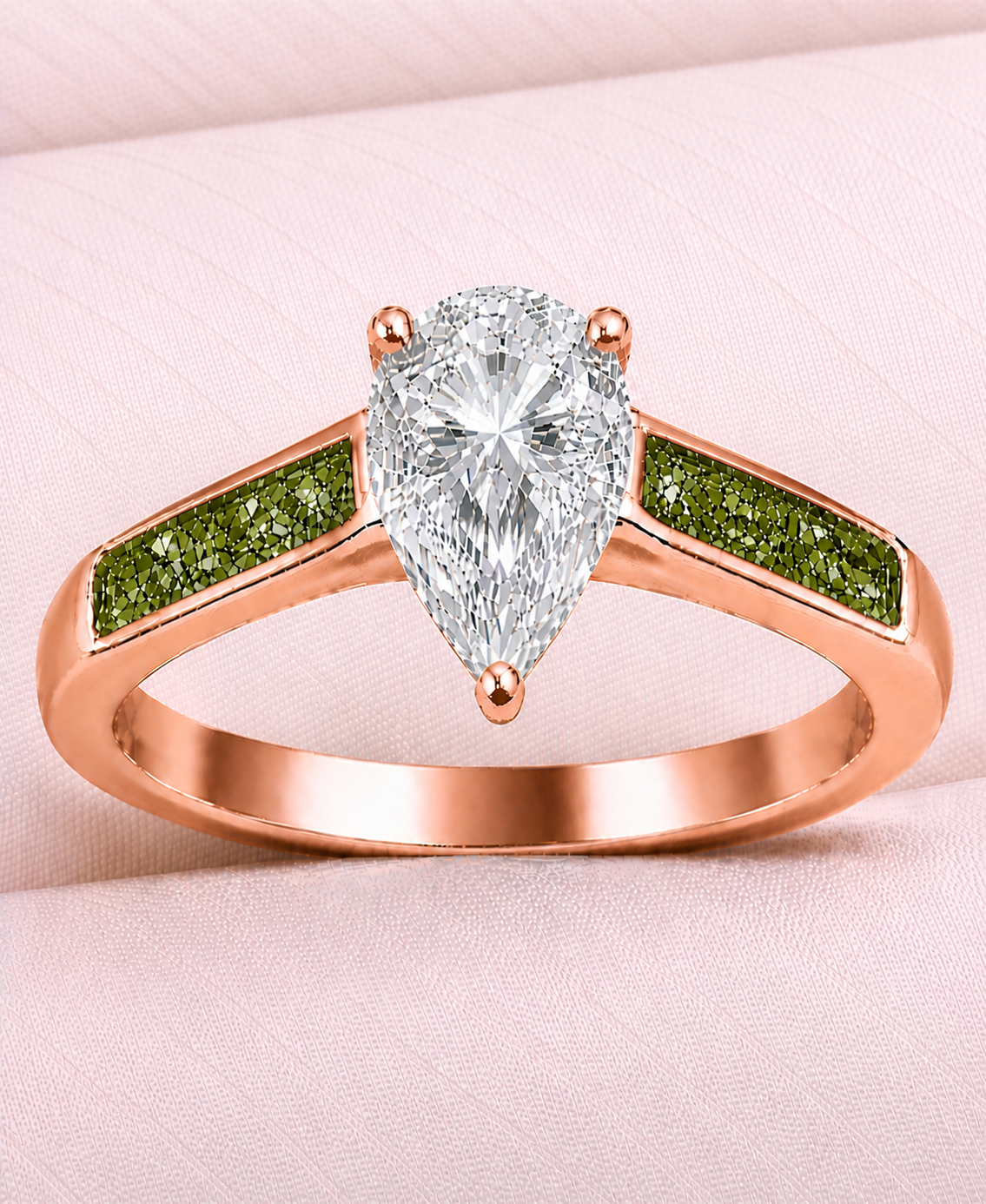 Moissanite Pear Ring