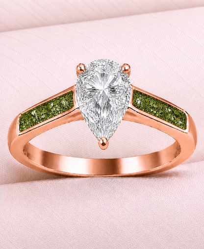 Moissanite Pear Ring