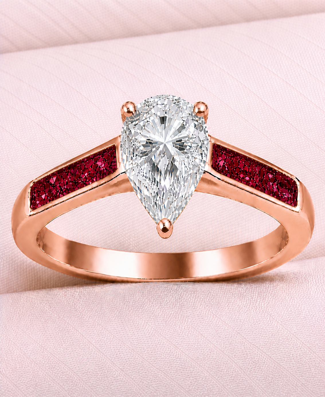Moissanite Pear Ring