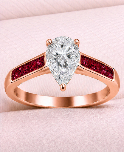 Moissanite Pear Ring