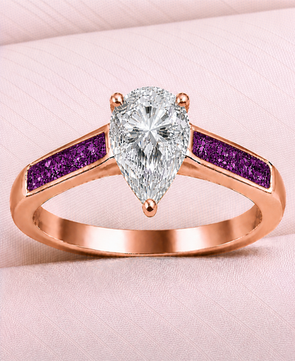 Moissanite Pear Ring