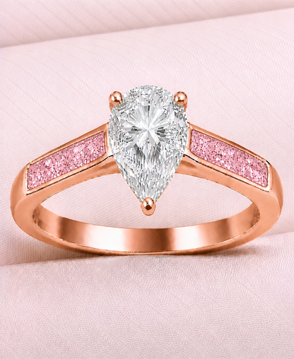 Moissanite Pear Ring