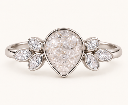 9ct Gold Pear Shape Memorial Ashes Ring