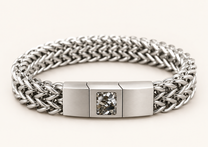 Men’s Stainless Steel Woven Memorial Ashes Bracelet