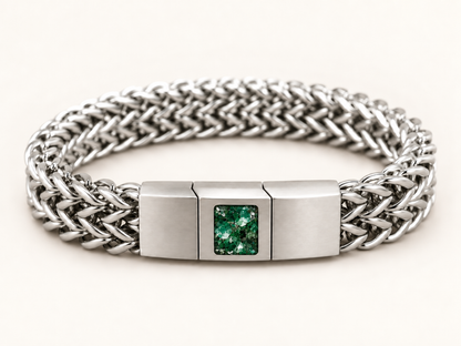 Men’s Stainless Steel Woven Memorial Ashes Bracelet