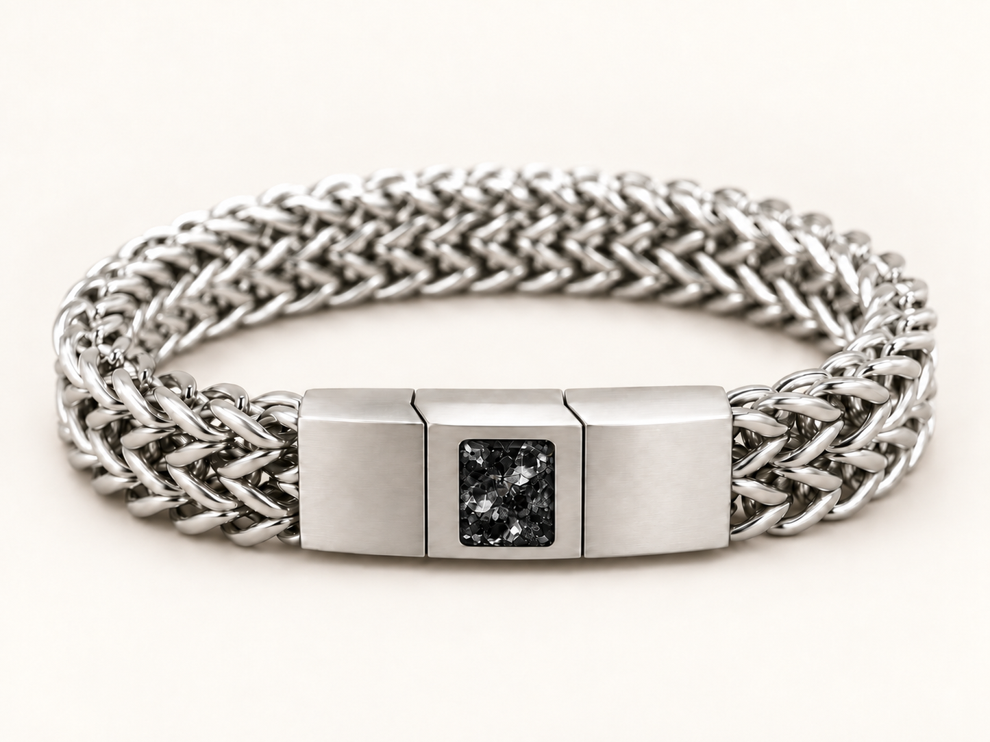 Men’s Stainless Steel Woven Memorial Ashes Bracelet