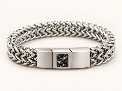 Men’s Stainless Steel Woven Memorial Ashes Bracelet