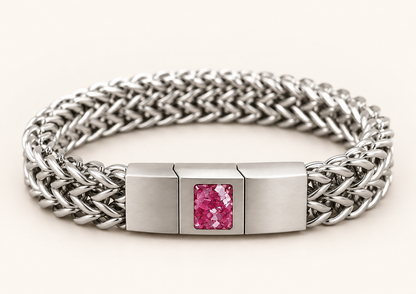 Men’s Stainless Steel Woven Memorial Ashes Bracelet