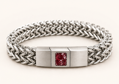 Men’s Stainless Steel Woven Memorial Ashes Bracelet