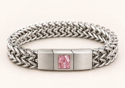 Men’s Stainless Steel Woven Memorial Ashes Bracelet