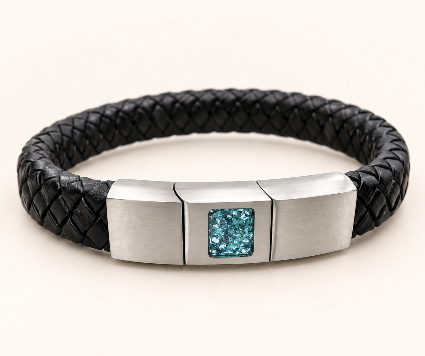 Men’s Leather Memorial Ashes Bracelet