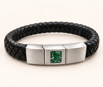 Men’s Leather Memorial Ashes Bracelet
