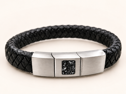 Men’s Leather Memorial Ashes Bracelet
