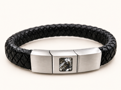 Men’s Leather Memorial Ashes Bracelet