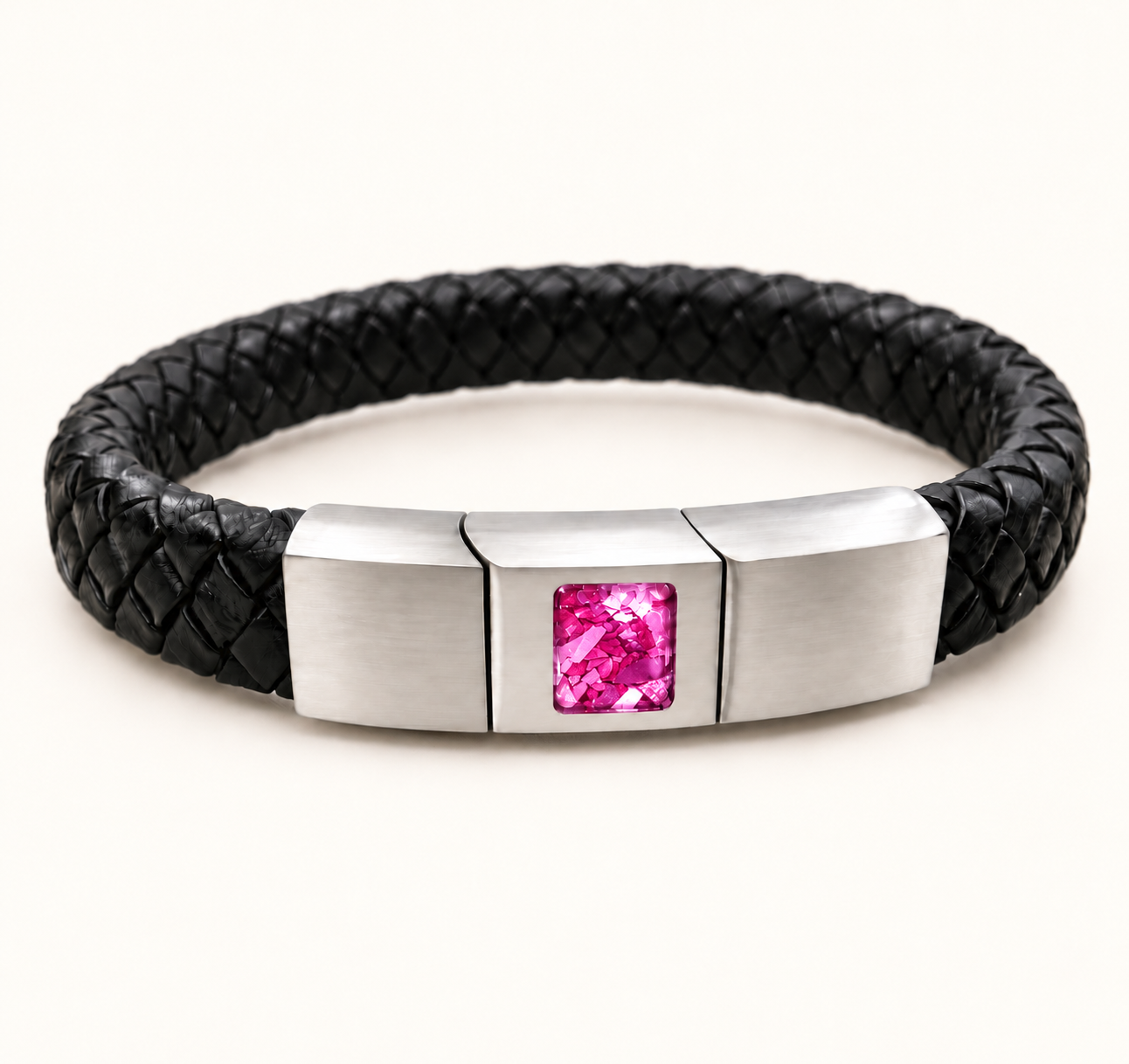 Men’s Leather Memorial Ashes Bracelet