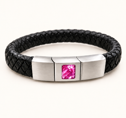 Men’s Leather Memorial Ashes Bracelet