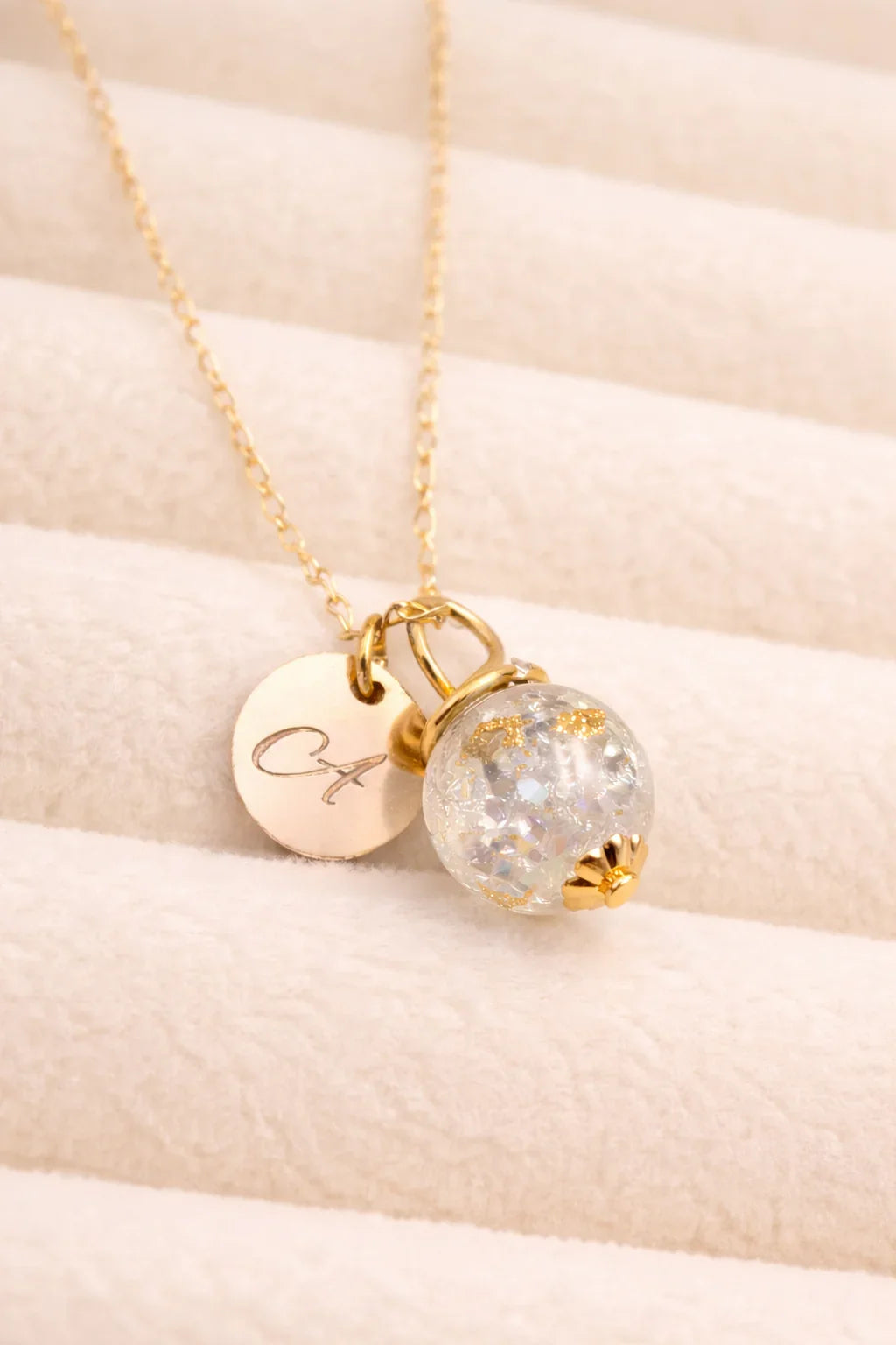 Vermeil gold orb necklace
