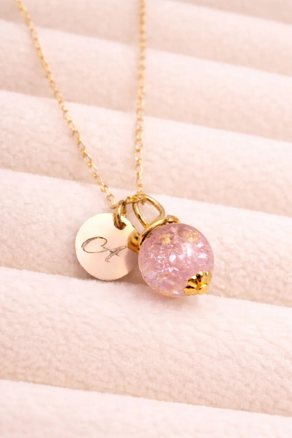 Vermeil gold orb necklace