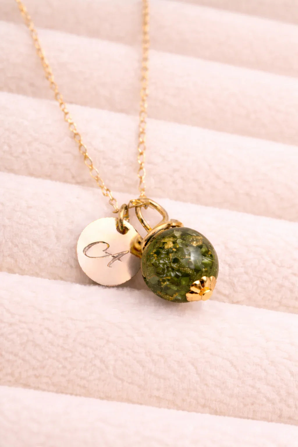 Vermeil gold orb necklace