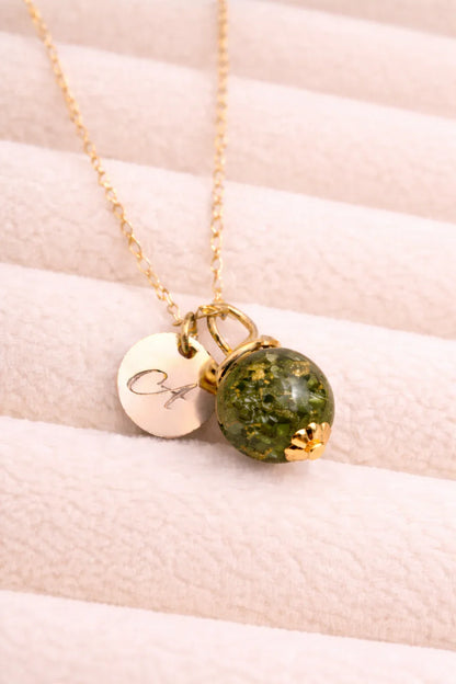 Vermeil gold orb necklace