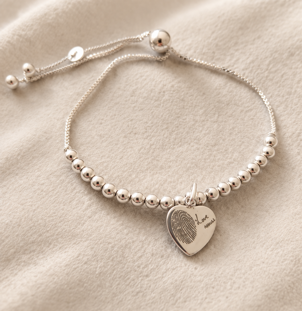Sterling silver engraved bracelet