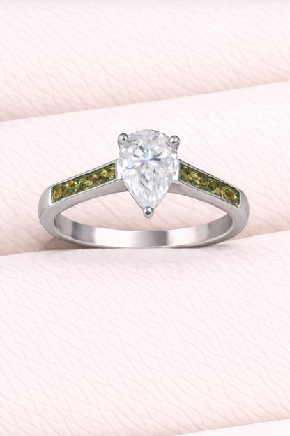 Moissanite Pear Ring