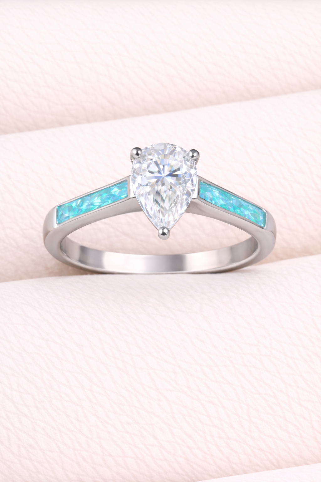 Moissanite Pear Ring