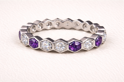 The Lucy Full Band Hexagon Ring