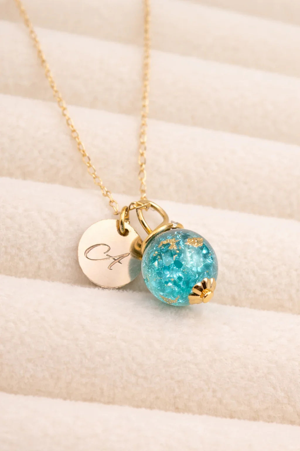 Vermeil gold orb necklace