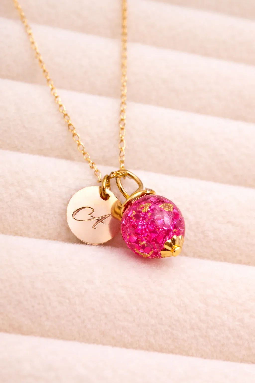 Vermeil gold orb necklace