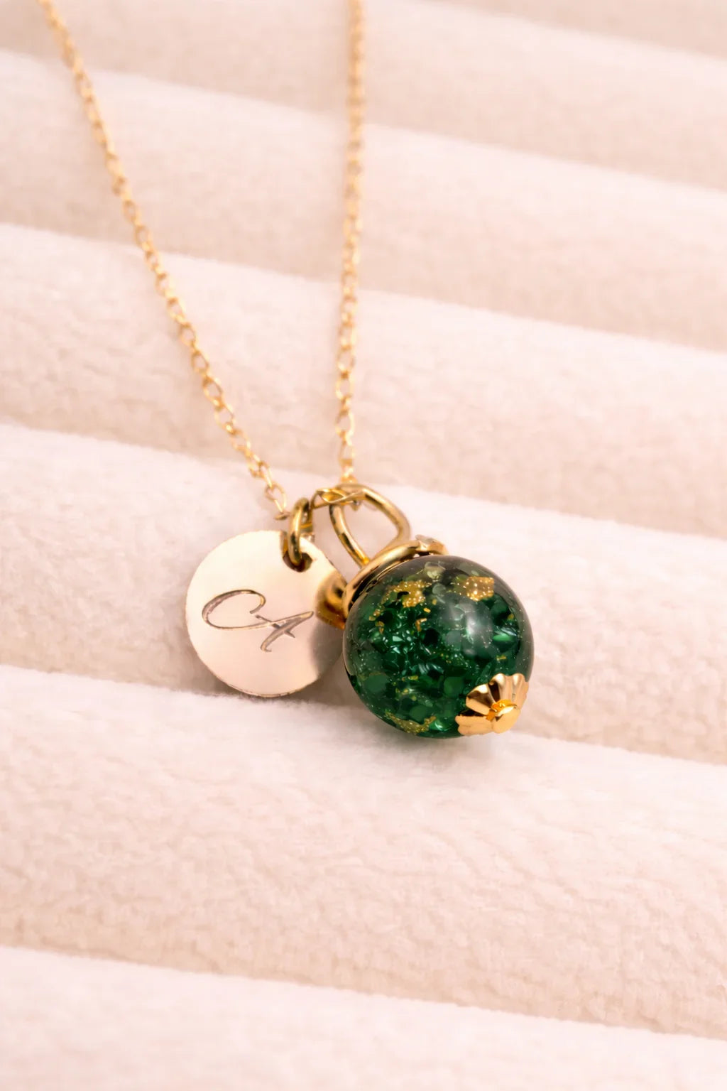 Vermeil gold orb necklace