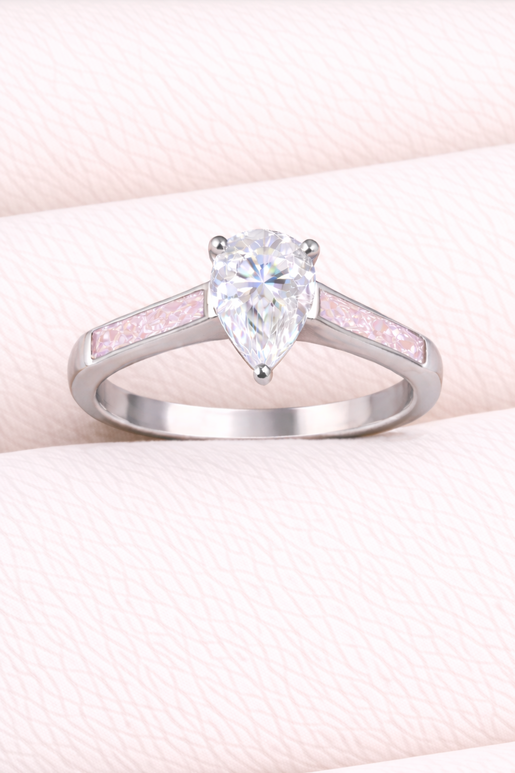 Moissanite Pear Ring