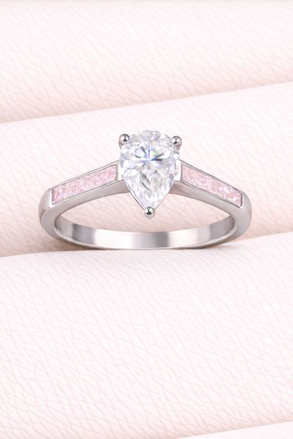 Moissanite Pear Ring