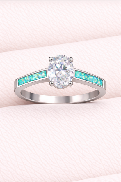 Moissanite Oval Ring