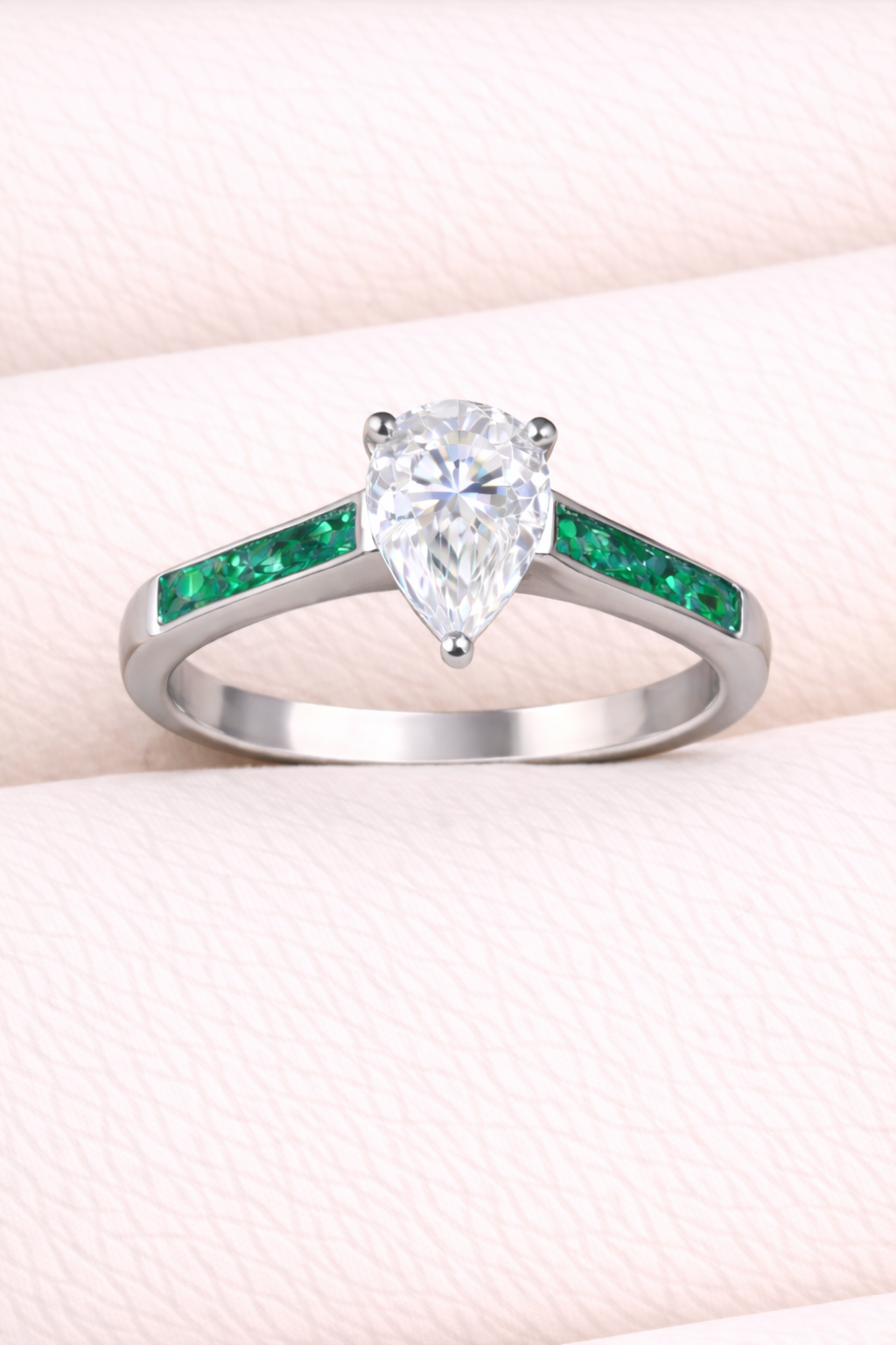 Moissanite Pear Ring