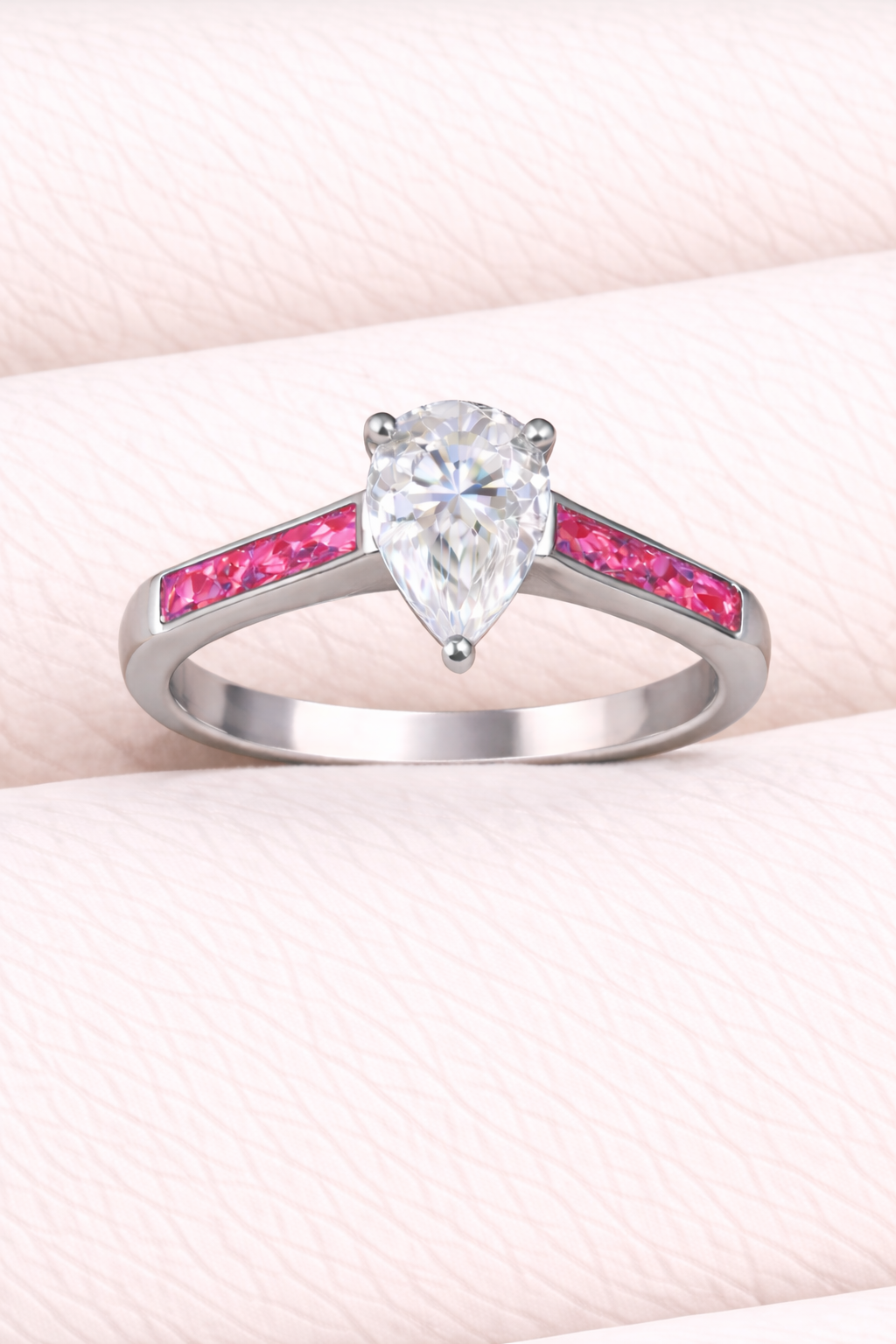 Moissanite Pear Ring