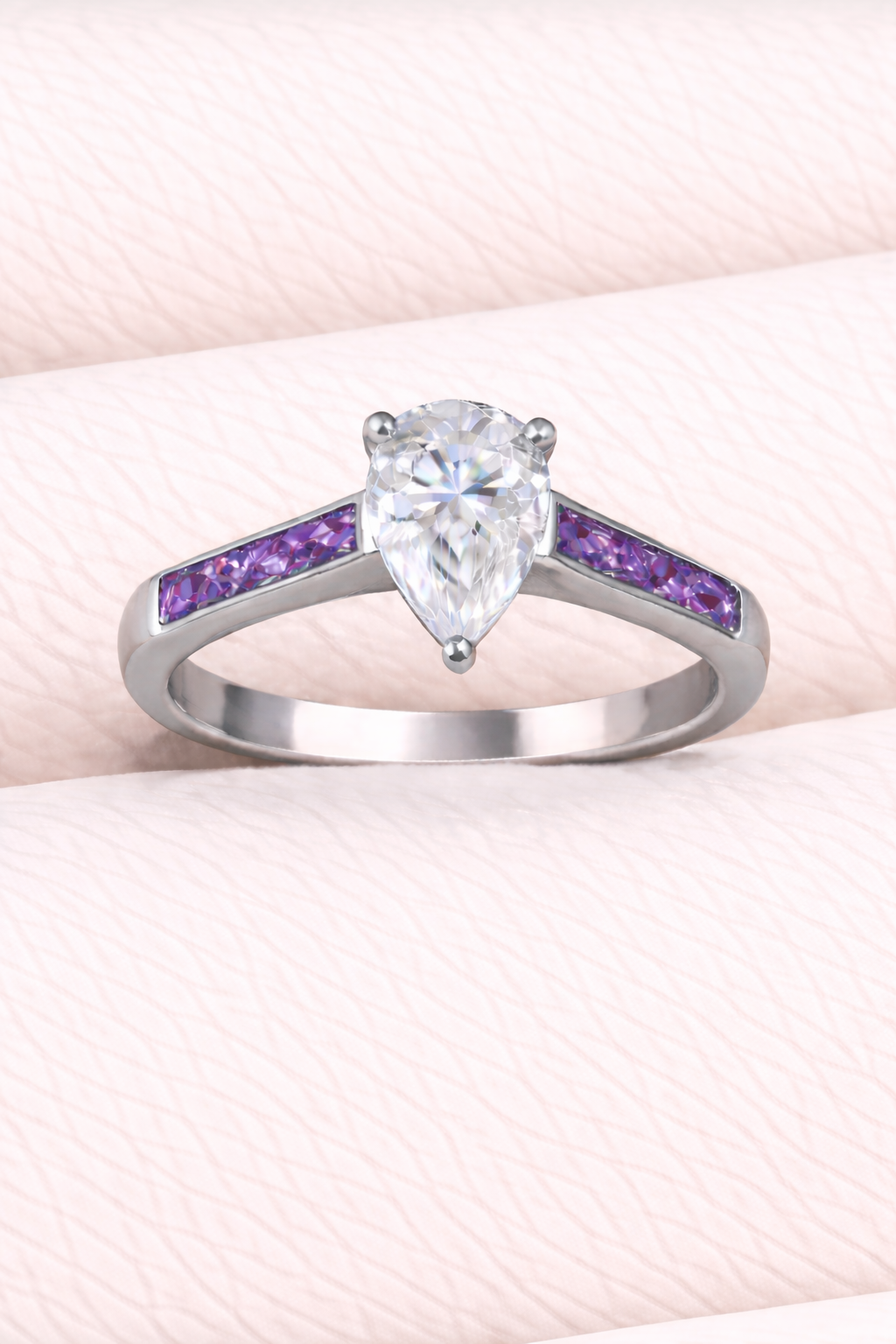 Moissanite Pear Ring