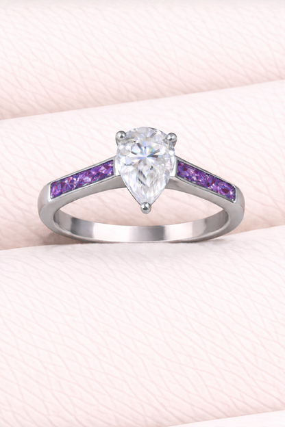 Moissanite Pear Ring