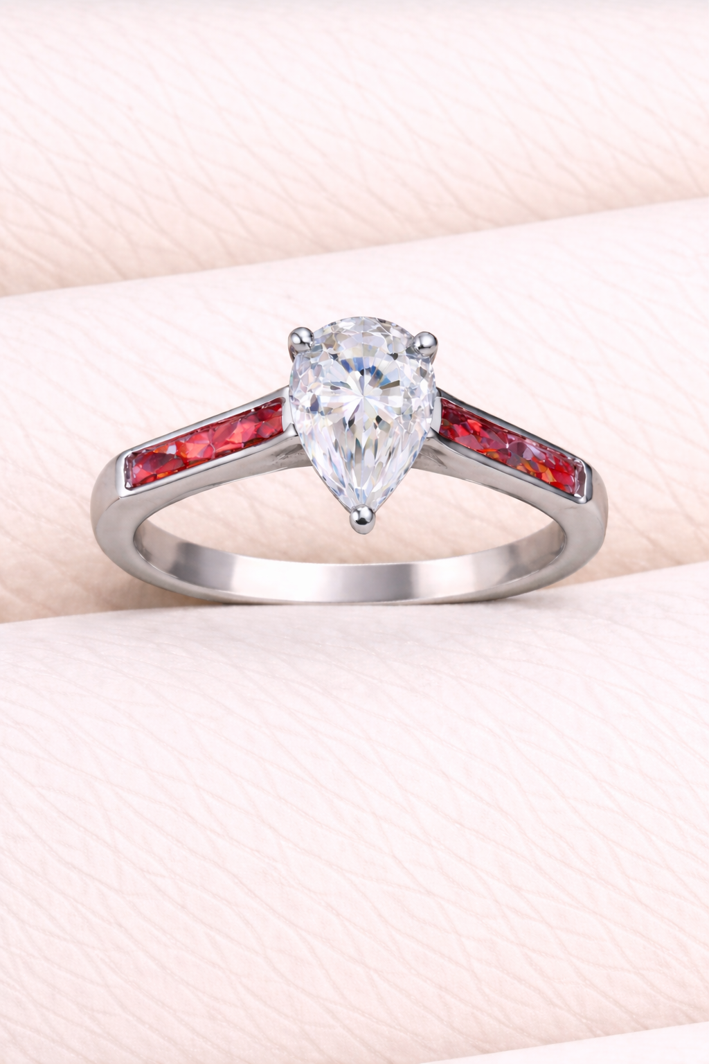 Moissanite Pear Ring