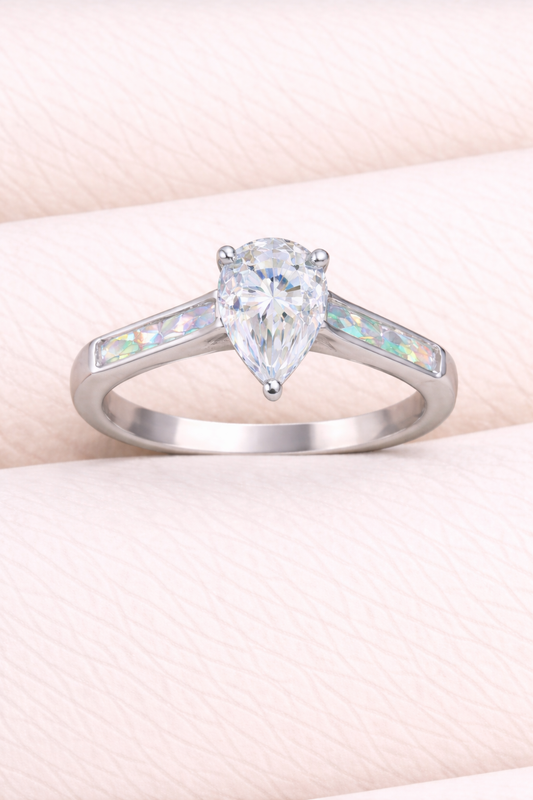 Moissanite Pear Ring