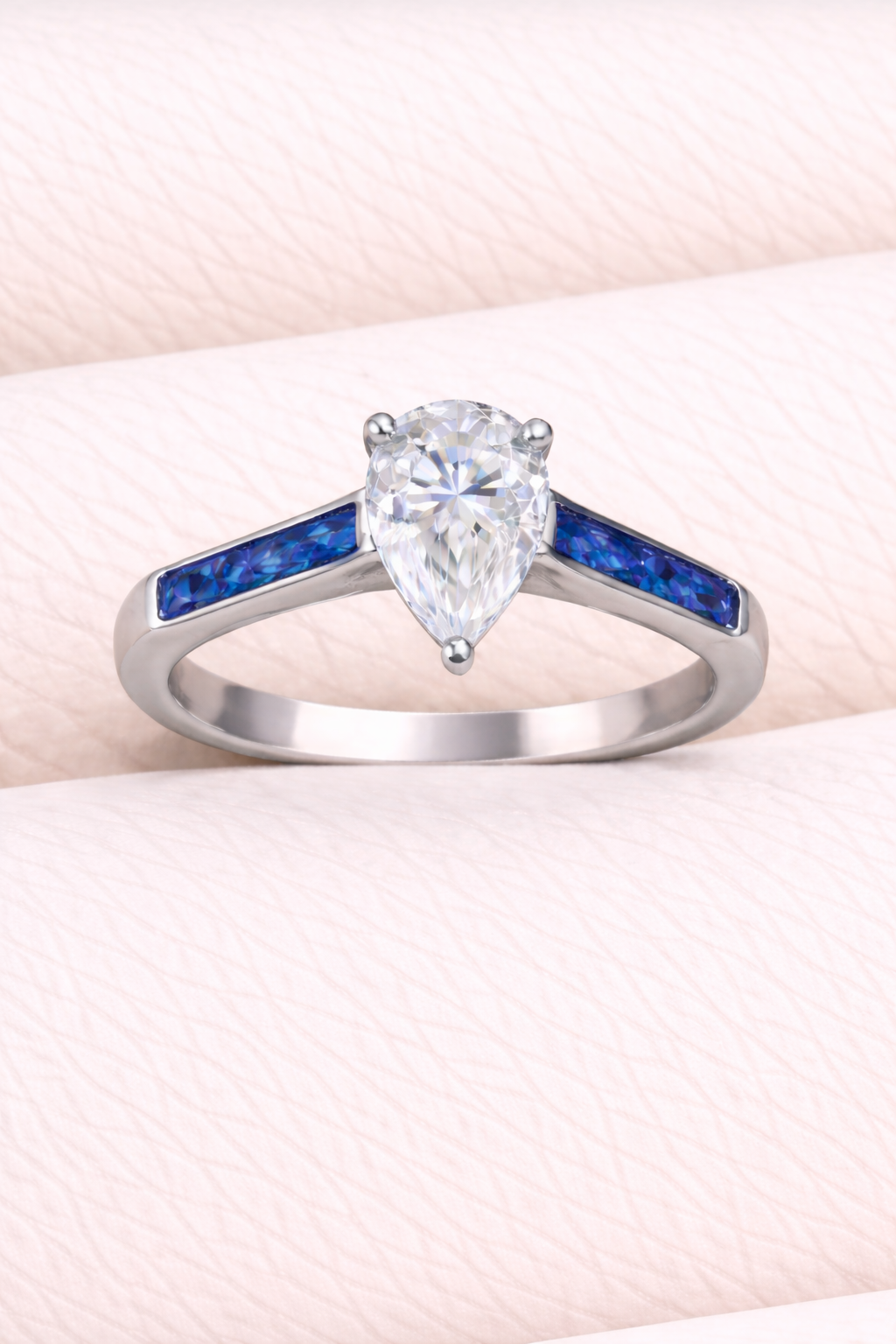 Moissanite Pear Ring