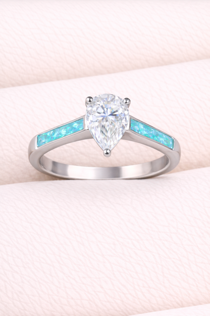 Moissanite Pear Ring