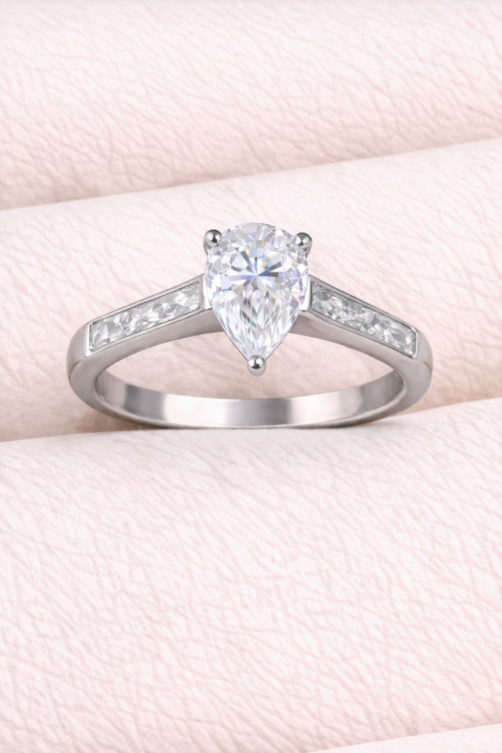 Moissanite Pear Ring
