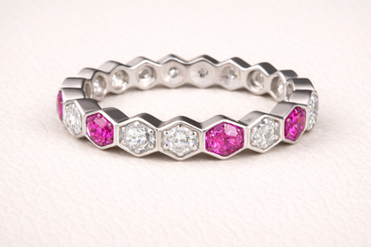 The Lucy Full Band Hexagon Ring