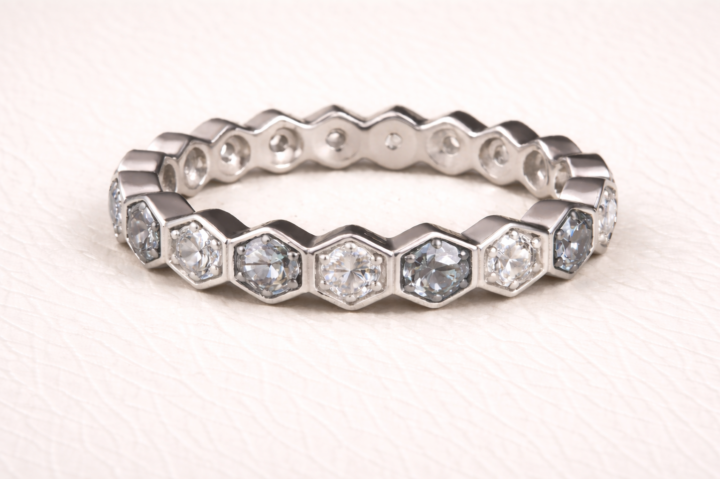 The Lucy Full Band Hexagon Ring