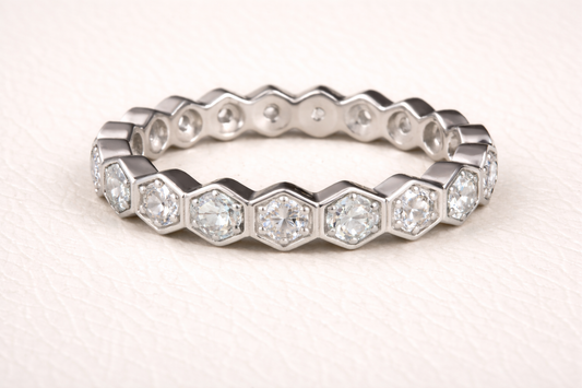 The Lucy Full Band Hexagon Ring
