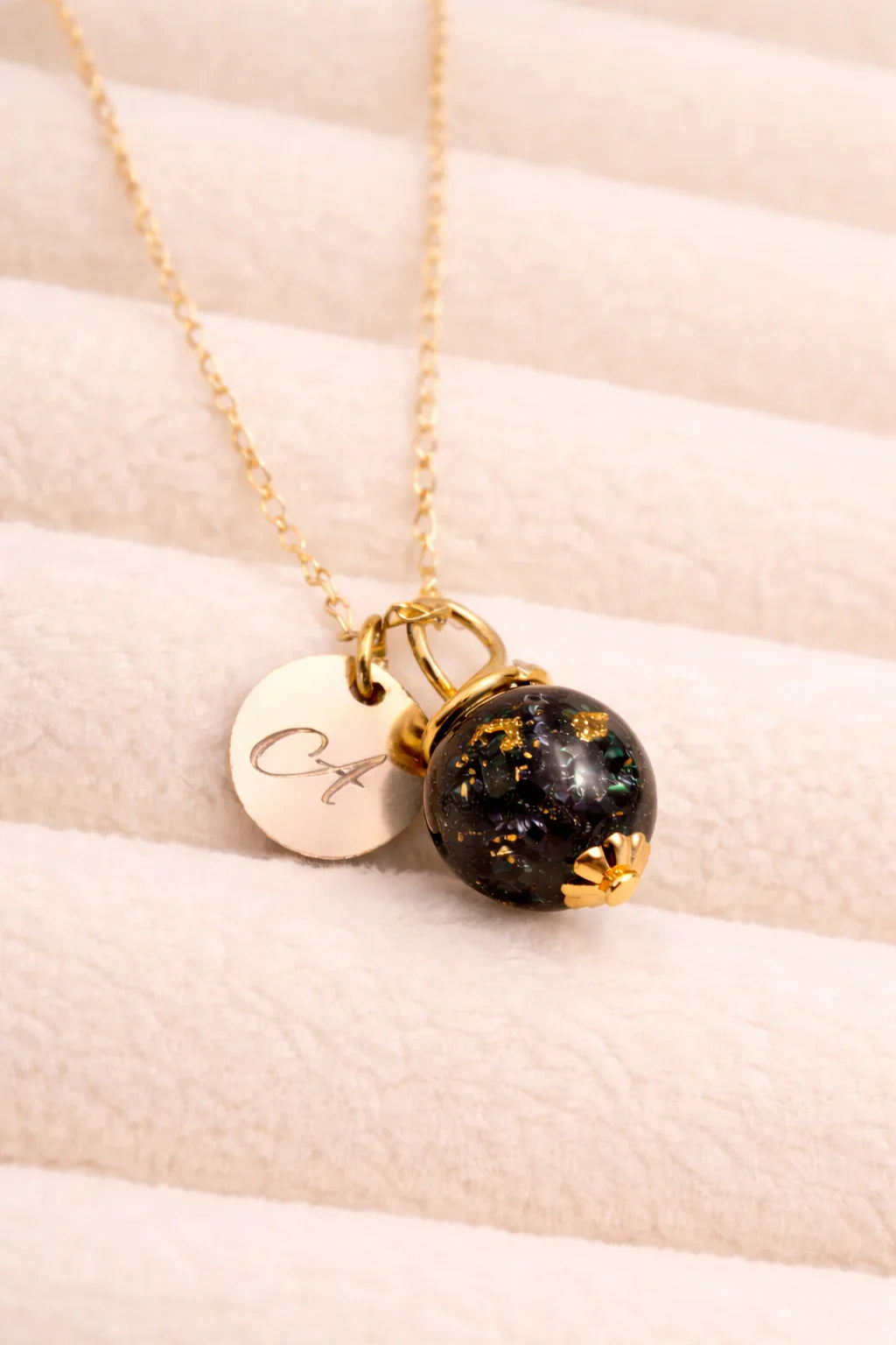 Vermeil gold orb necklace